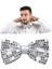 Gece Işıltısı Gümüş Payetli Pullu Papyon 7x2 cm (5047) 4