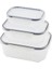 3pcs Quick Sızdırmaz Saklama Kabı Seti Şeffaf Kap - Buğulu-Contalı Kapak 500-1000-1700ML (5047) 1