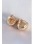 Pirinç Gold Renk Içi Boş Minimal Topçuk Küpe 2