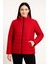 Kadın Bomber Mont Ceket – Su Itici Kumaş, Kapitone Astarlı, Fermuarlı, Kışlık - Kırmızı 4