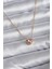 316L Çelik Zincir Gold Renk Pembe Zirkon Taşlı Charm Kadın Kolye 1