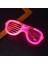 Pembe LED Işıklı Parti Gözlüğü - Neon Glow Şerit Gözlük 3 Modlu (5047) 5
