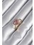 Pirinç Gold Renk Pembe Zirkon Taş Kalp Charm Model Kadın Yüzük 1