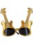 Altın Renk Rockn Roll Gitar Şekilli Parti Gözlüğü 15X15 cm (5047) 1
