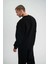 Uzun Kol Bisiklet Yaka Basic Sweatshirt - Siyah 3