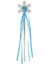 Kar Taneli Mavi Kalp Taşlı Saten Kurdeleli Karlar Ülkesi Elsa Asası Sopası 34 cm (5047) 2