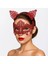 Romantik Kırmızı Dantel Maske Seti – Kedi Kulaklı Taç ve Maske 3 No (5047) 1