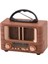 Küçük Mini Boy Retro Ahşap Tasarım Bluetooth Hoparlörlü Radyo – Fm/am Destekli, Şarjlı ve Taşınabilir Radyo NS-8108 (5047) 3