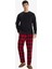 Pijama Takımı Regular Fit Polar Uzun Kollu Üst Ekose Desenli Uzun Alt F4561AX25WN 2