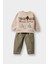 Erkek Bebek 2'li Takım Kadife Baskılı Sweatshirt Pantolon F7594A525WN 1