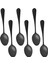 Siyah Çay Kaşığı, Mini Paslanmaz Çelik Pasta Kaşığı, Dondurma Kaşığı, Tatlı Kaşığı, 6'lı Set (Siyah Kahve Kaşığı) (Yurt Dışından) 1