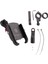 Kewiq Qc3.0 USB Hızlı Şarj Alüminyum Alaşım Motosiklet Telefon Tutucusu USB Şarj Cihazı 360 Derece Döndür Motosiklet Mepyon Telefon Tutucu Montaj (Yurt Dışından) 1
