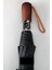 Ahşap Sap 110 cm Elegant Otomatik Çelik 10 Telli Siyah Şemsiye Rüzgar Korumalı Ponçi Kumaş 1