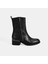 Kadın Siyah Fermuarlı Deri Topuklu Bot 2