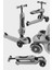 Oturaklı Scooter 2-4 Yaş Erkek Çocuklar için Işıklı Tekerlekli Gri Model 5