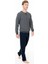 Erkek Antrasit Renk Uzun Kollu Bisiklet Yaka Düz Paça Pijama Takımı C3T3N981 3