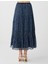 Lacivert Yüksek Bel Puantiyeli Uzun Etek 5