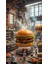 Dev Hamburger V1 :) Ev Duvar Salon Güzellik Salonu Ofis Dükkan Dekarasyon Kanvas Tablo 2