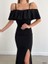 Yakasi Kat Detayli Maxi Boy Abiye ve Mezuniyat Elbisesi 582587 Siyah 1