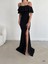 Yakasi Kat Detayli Maxi Boy Abiye ve Mezuniyat Elbisesi 582587 Siyah 2