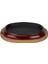 Döküm Oval Fajita Tabağı Kayın Servis Ahşabı Ölçü 12X19CM.-BORDO 1