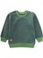 Çizgili Triko Sweatshirt 0-4 Yaş Haki Lacivert 1