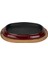 Döküm Oval Fajita Tabağı Kayın Servis Ahşabı Ölçü 26X19CM.-BORDO 1