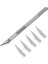 SCAN BRIK Hobby Knife Sanatsal Kesim İçin 6 Yedek Bıçaklı SB-365 Model Gümüş Renk 4