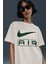 Sportswear Air Loose Fit T-Shirt Kadın Bol Kesim Pamuklu Tişört Krem 1