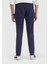 Lacivert Düz Dokuma Slim Fit Casual Keten Karışımlı Pantolon 4