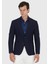 Lacivert Düz Shirt Shoulder Slim Fit Pamuk Karışımlı Örme Ceket 3