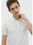 Beyaz Polo Yaka Düz Örgü Triko 3