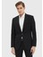 Siyah Düz Thin&taller Slim Fit %100 Yün Takım Elbise 3
