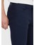 Lacivert Düz Dokuma Regular Fit Casual Pamuk Karışımlı Pantolon 3