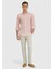 Pembe Düz Casual Fit Dokuma Casual %100 Pamuk Gömlek 1