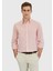 Pembe Düz Casual Fit Dokuma Casual %100 Pamuk Gömlek 3