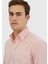 Pembe Düz Casual Fit Dokuma Casual %100 Pamuk Gömlek 5
