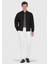 Siyah Regular Fit Dik Yaka Casual Dokuma Mont 2