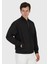 Siyah Regular Fit Dik Yaka Casual Dokuma Mont 3