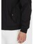 Siyah Regular Fit Dik Yaka Casual Dokuma Mont 5
