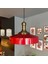 Açe Kırmızı Tekli Eskitme Uzun Tokmak Başlık Avize Retro Sarkıt Ofis Showroom Salon Mutfak Avizeleri 1