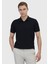 Siyah Düz Polo Yaka %100 Pamuk T-Shirt 1
