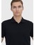 Siyah Düz Polo Yaka %100 Pamuk T-Shirt 3