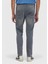 Gri Düz Slim Fit Denim Pamuk Karışımlı Pantolon 4
