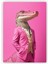Pembe Takım Elbiseli Modern Ve Cool Timsah Ahşap Poster 20x29 cm 1
