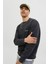 Jjedover Prınt Sweat Crew Siyah Erkek Sweatshirt 15