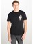 Regular Fit Grafik Bas Siyah Erkek Kısa Kol T-Shirt 6