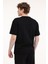 Relaxed Fit Dokulu Kum Siyah Erkek Kısa Kol T-Shirt 7