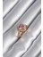 Bfs Pirinç Gold Renk Pembe Zirkon Taşlı Charm Kalp Model Kadın Yüzük 1