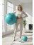 65 cm Pilates Topu Şişirme Pompası ve 20 cm Denge Topu Seti Egzersiz Topu 65CM Plates Seti Turkuaz 4